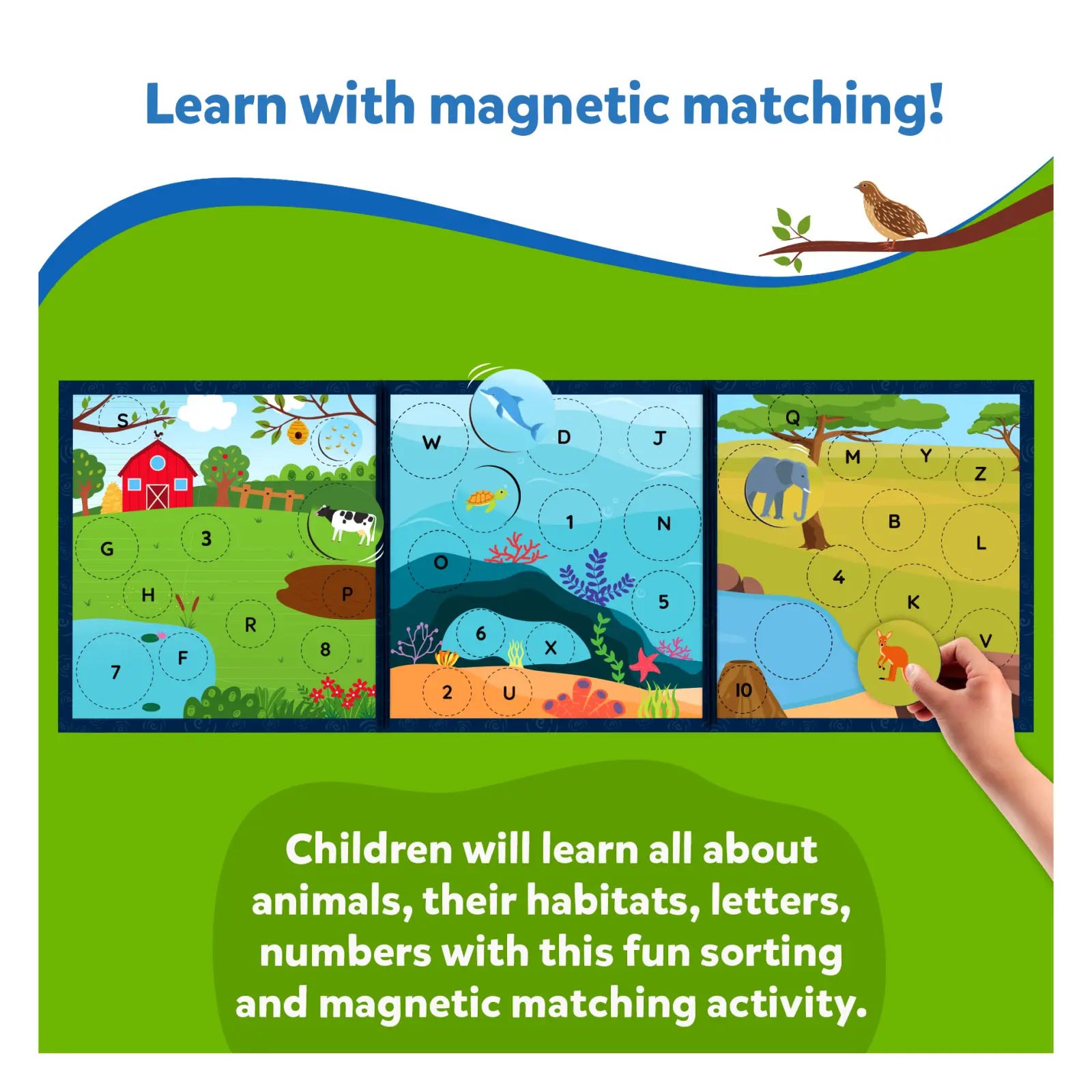 KTC01276 - The World of Letters, Numbers & Animals | Magnetic Matching Activity - 2